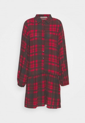 Anna Field Best Deal Oversized Shirt Kjole Dame Rød | NO-ISGRC-1268