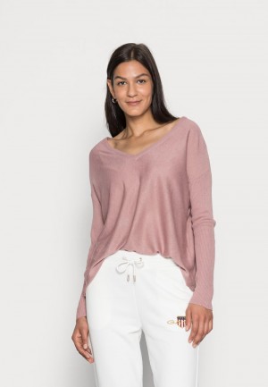 Anna Field Best Pirce Relaxed V-Neck Jumper Pullover Dame Lilla | NO-JMONC-6907