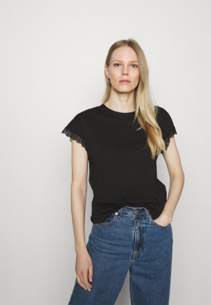 Anna Field Best Sale Basic T-Skjorte Dame Svarte | NO-IWNQY-4697