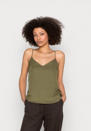 Anna Field Best Sale Top T-Skjorte Dame Khaki | NO-BIEYC-2709