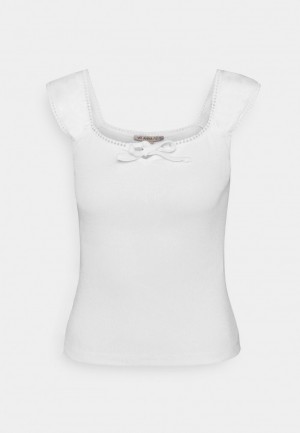 Anna Field Discount Top T-Skjorte Dame Hvite | NO-ABZOT-1297