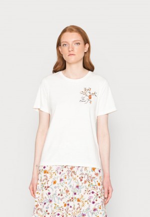 Anna Field Hot Sale Print T-Skjorte Dame Beige | NO-AEDMO-2379