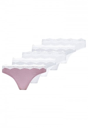 Anna Field New Candy 5 Pack Thong Bomull/ Blonder Thong Dame Grå | NO-HPKCX-5791