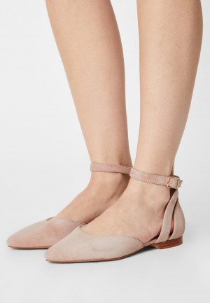 Anna Field Promo Leather Ankle Reima Ballet Pumps Ballerinasko Dame Beige | NO-OCIZV-7168