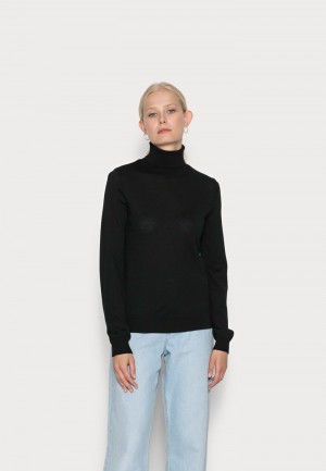 Anna Field Promo Merino Ull Turtleneck Jumper Pullover Dame Svarte | NO-BLWRY-7260