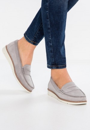 Anna Field Top 10 Komfort Leather Slip-Ons Lave Sko Dame Grå | NO-YPFKA-7236