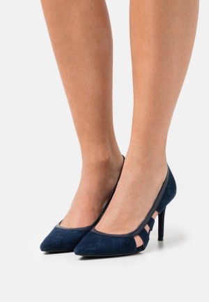 Anna Field Top 10 Leather Classic Heels Pumps Dame Mørke Blå | NO-CFBQD-3648