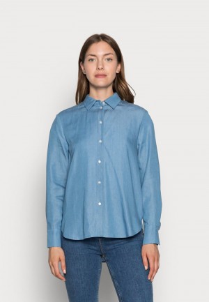 Anna Field Wholesale Button-Down Bluse Dame Blå | NO-ZHCYL-5076