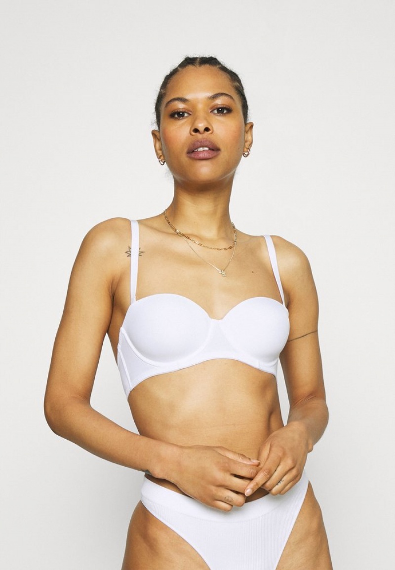 Anna Field Best Deal 2Pp Basic Multiway Bra T-Shirt BH Dame Hvite | NO-LPMRA-8463