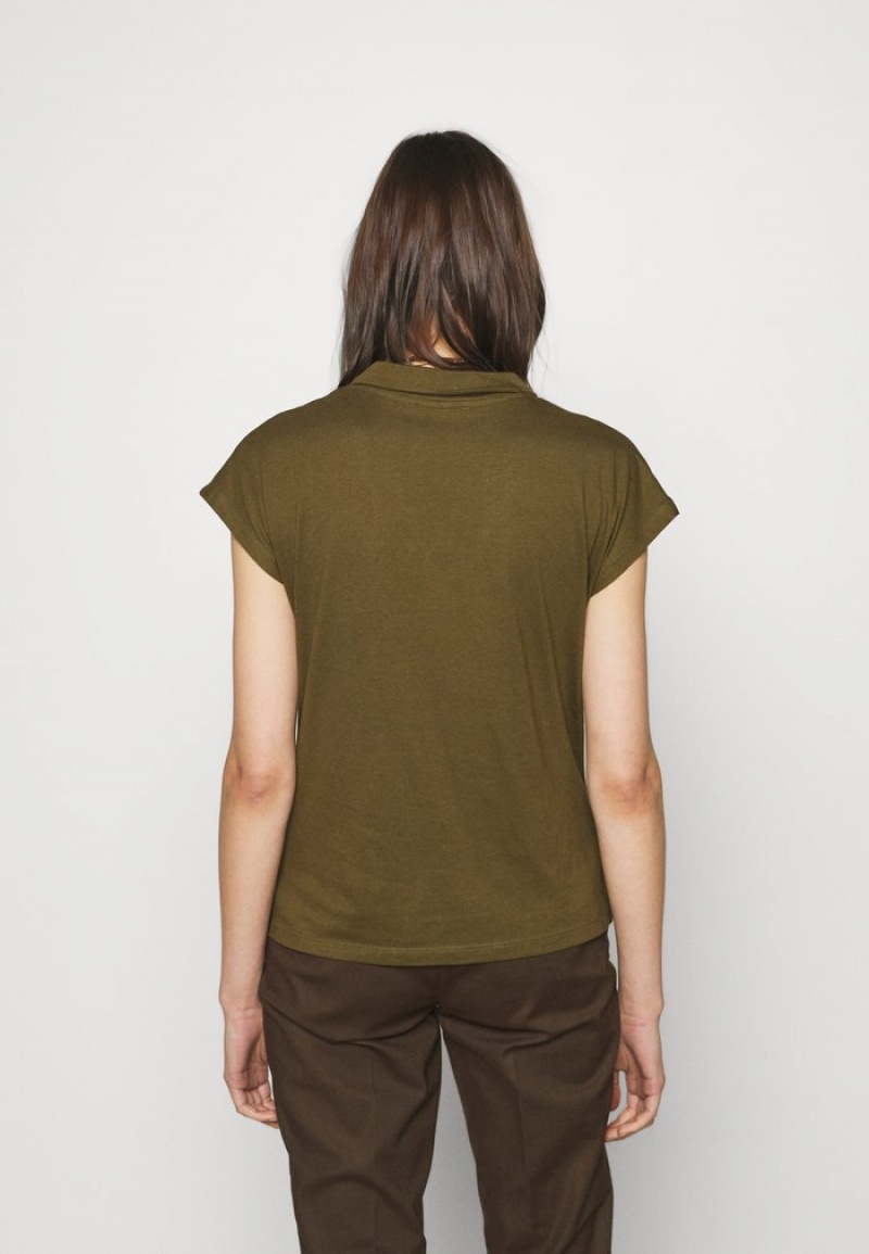 Anna Field Best Deal Basic T-Skjorte Dame Khaki | NO-ZPGNC-9734