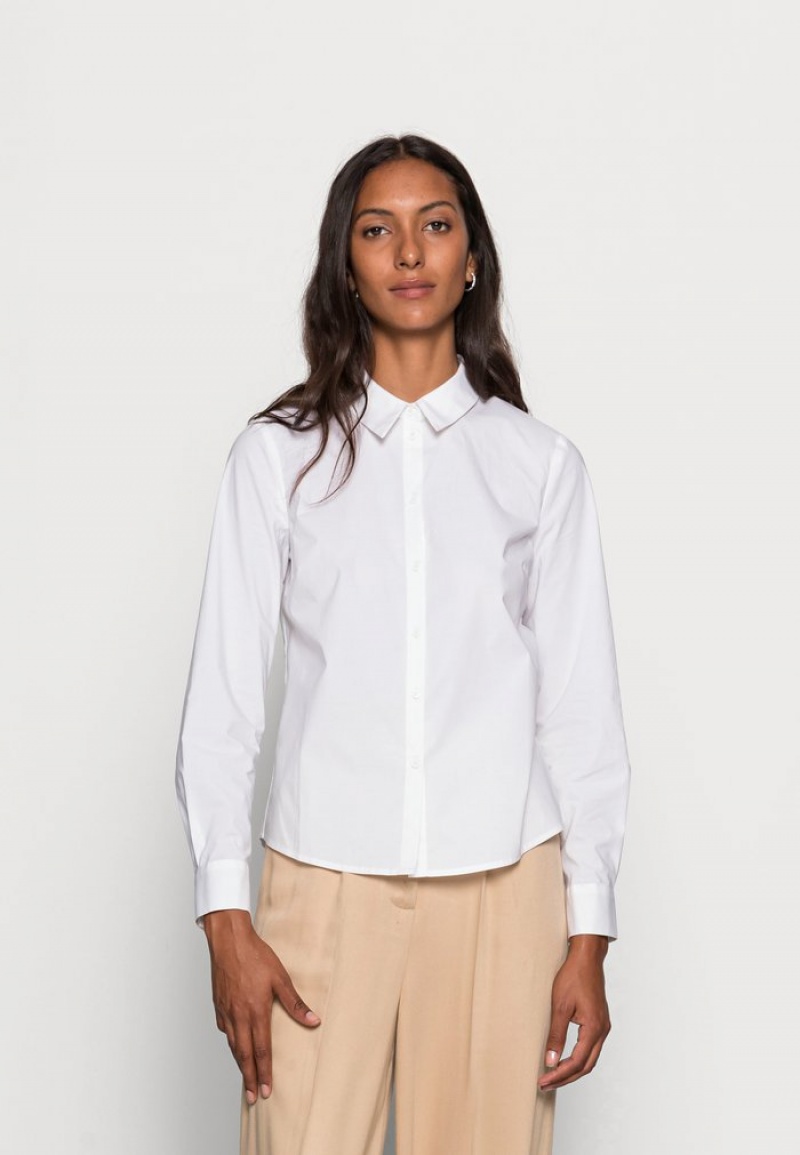 Anna Field Best Deal Business Regular Button-Down Bluse Dame Hvite | NO-FEUBM-5890