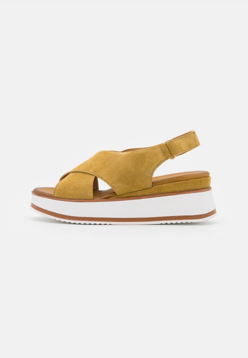 Anna Field Best Deal Leather Platform Sandaler Dame Brune | NO-LOBKR-9402