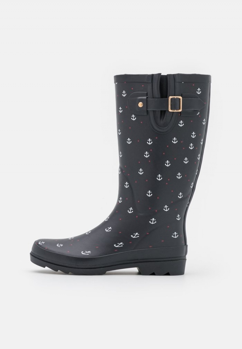 Anna Field Best Deal Wellies Støvler Dame Mørke Blå | NO-BXTYJ-6789