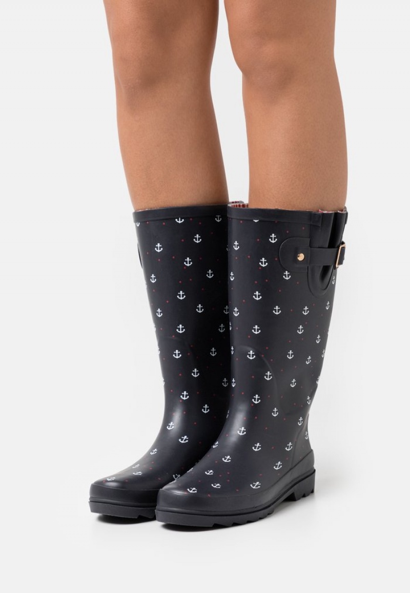 Anna Field Best Deal Wellies Støvler Dame Mørke Blå | NO-BXTYJ-6789