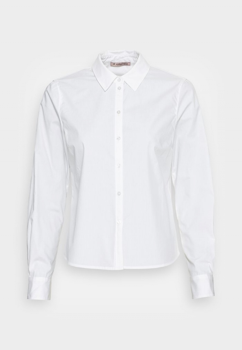 Anna Field Best Pirce Button-Down Bluse Dame Hvite | NO-BAJEM-9402