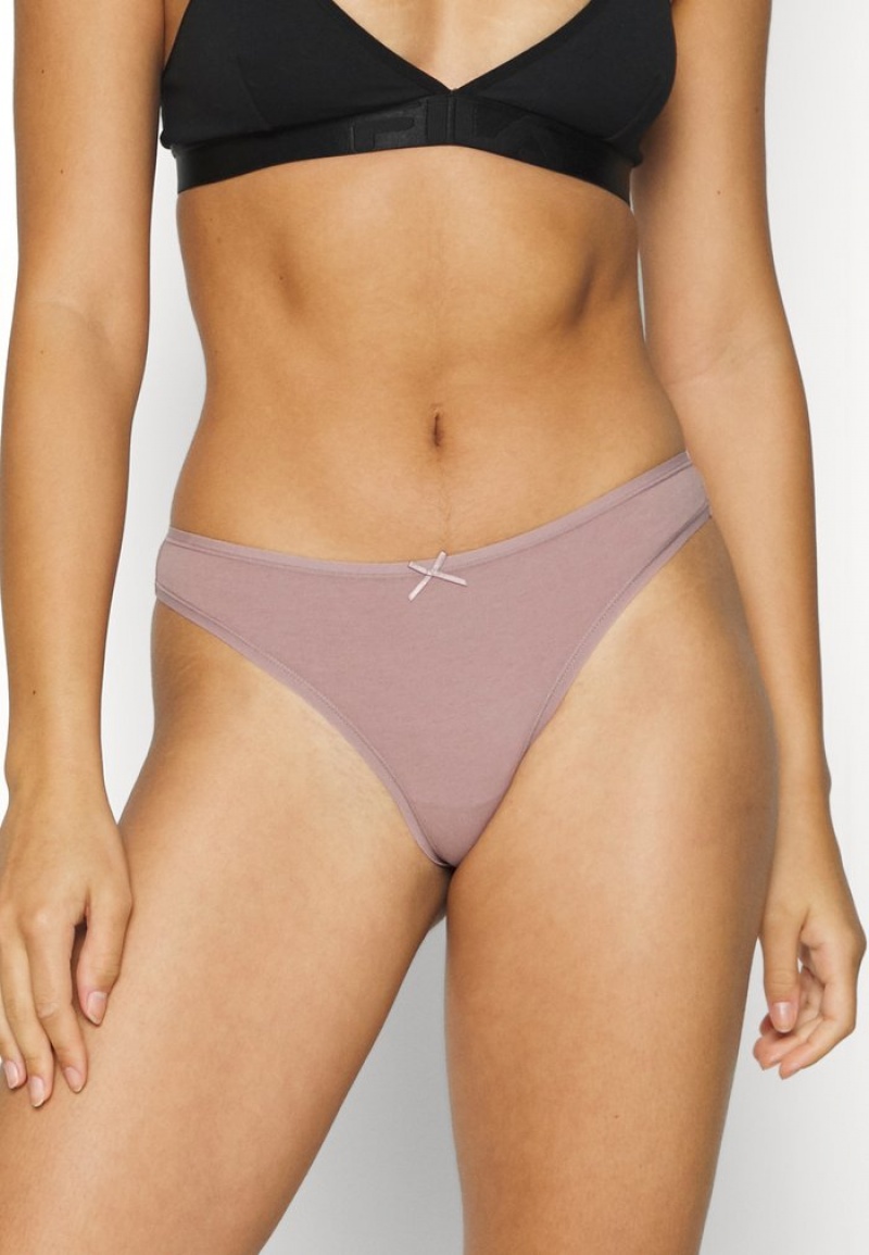 Anna Field Best Pirce Georgina 7Pp Thong Bomull Thong Dame Svarte | NO-LNIAD-0542