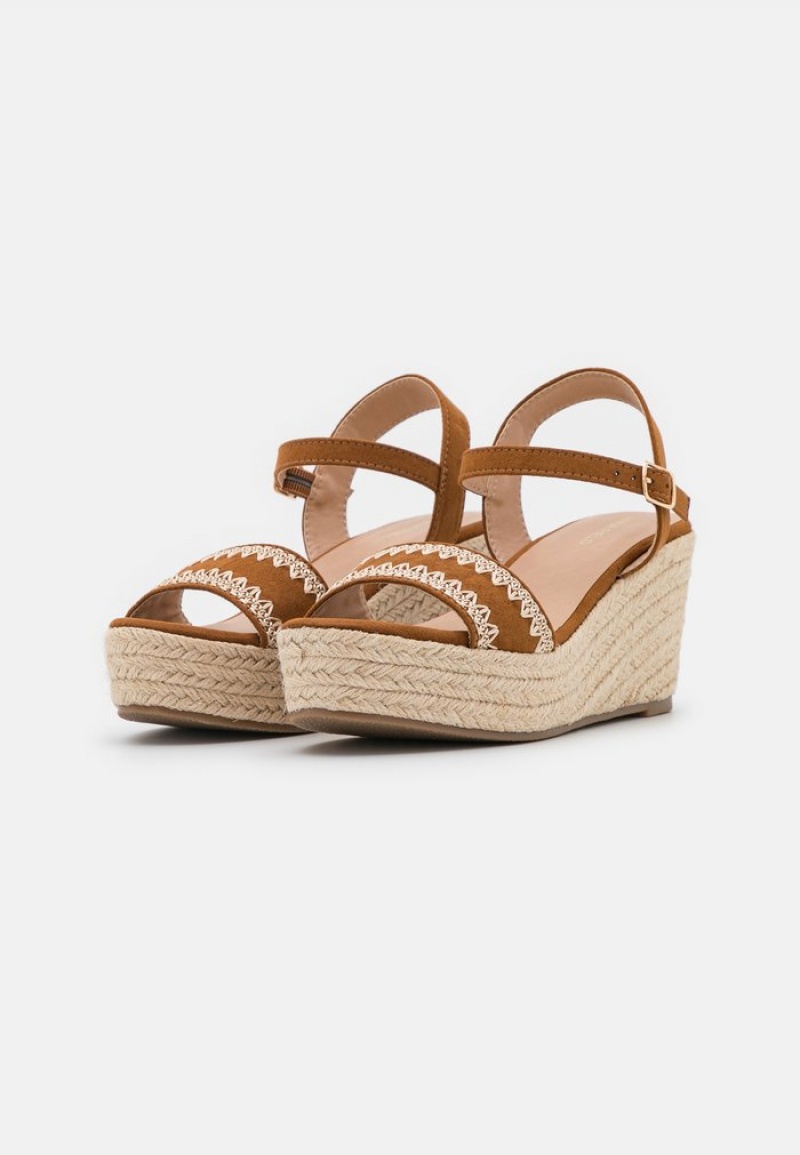 Anna Field Best Pirce Komfort Espadrilles Sandaler Dame Brune | NO-SLFIC-5963