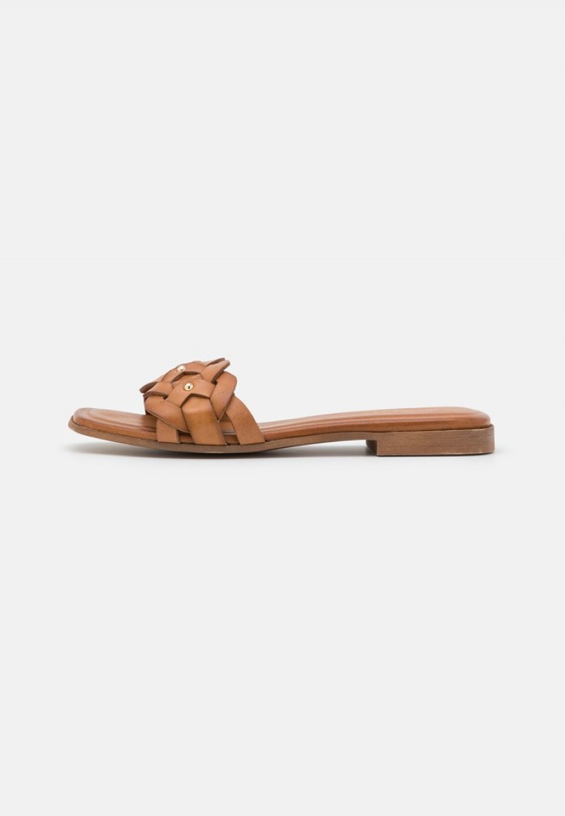 Anna Field Best Pirce Leather Mules Dame Brune | NO-GHYTB-0658