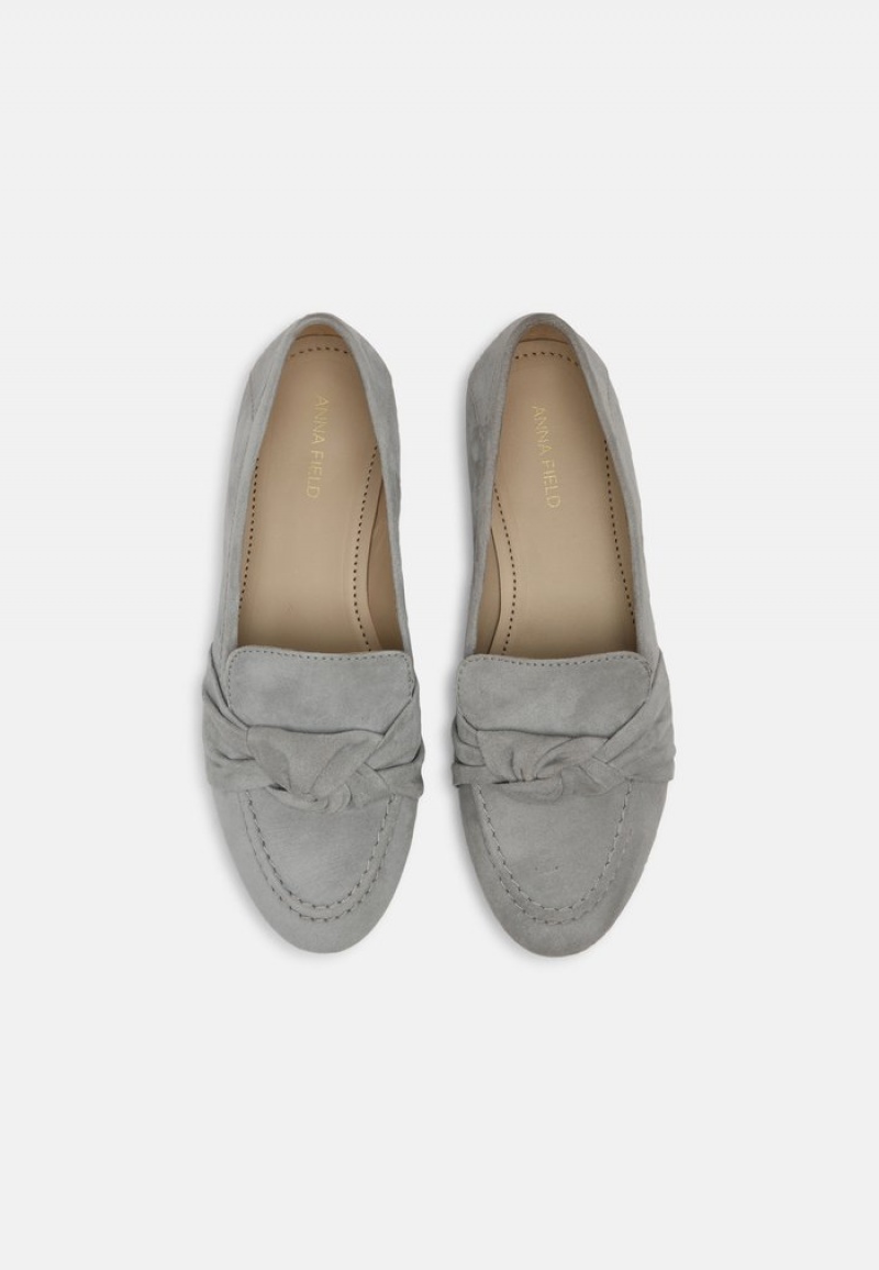 Anna Field Best Pirce Leather Slip-Ons Lave Sko Dame Blå | NO-SBKHY-7920