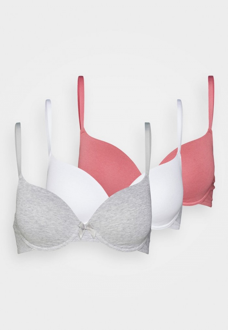 Anna Field Best Pirce Sunlight 3Pp Tshirt Bra Underwired BH Dame Rosa | NO-VMSGP-5801