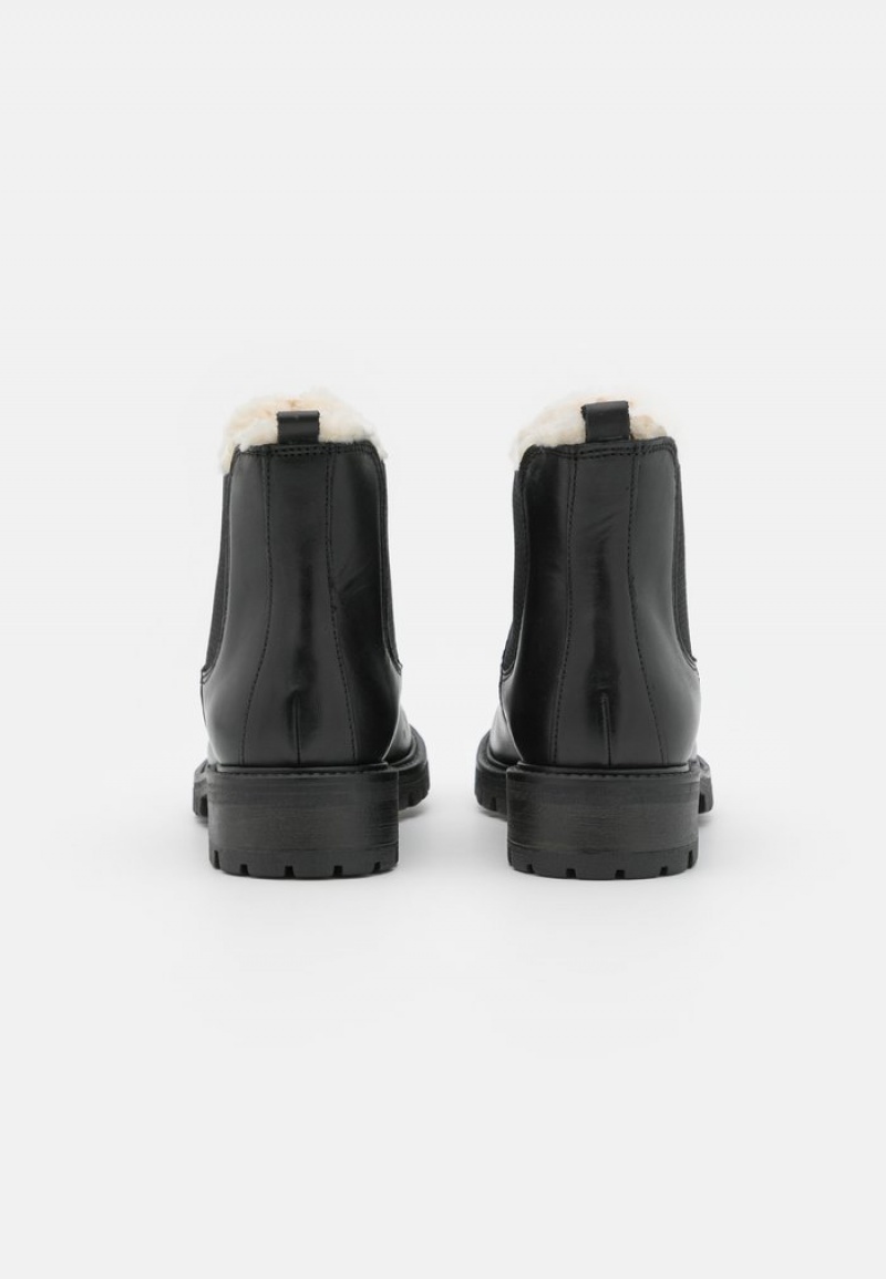 Anna Field Best Pirce Vinter Booties Leather Classic Vinterstøvler Dame Svarte | NO-QAUDE-8619