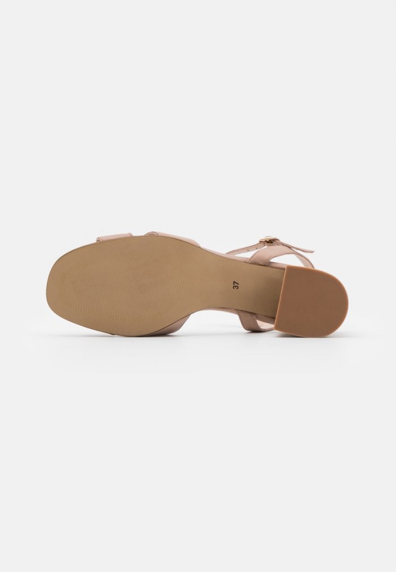 Anna Field Best Reviews Of Leather Sandaler Dame Beige | NO-XKLVQ-1246