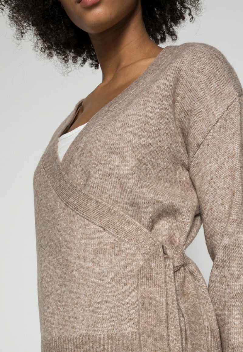 Anna Field Best Reviews Of Loose Fit Wrap Jumper Pullover Dame Grå Brune | NO-TSPXN-5273