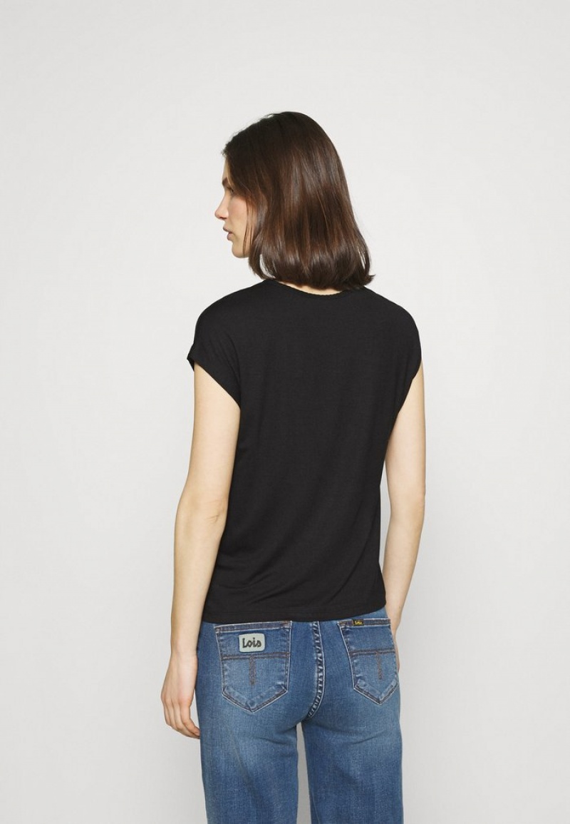 Anna Field Best Sale Basic T-Skjorte Dame Svarte | NO-PMKQV-2381