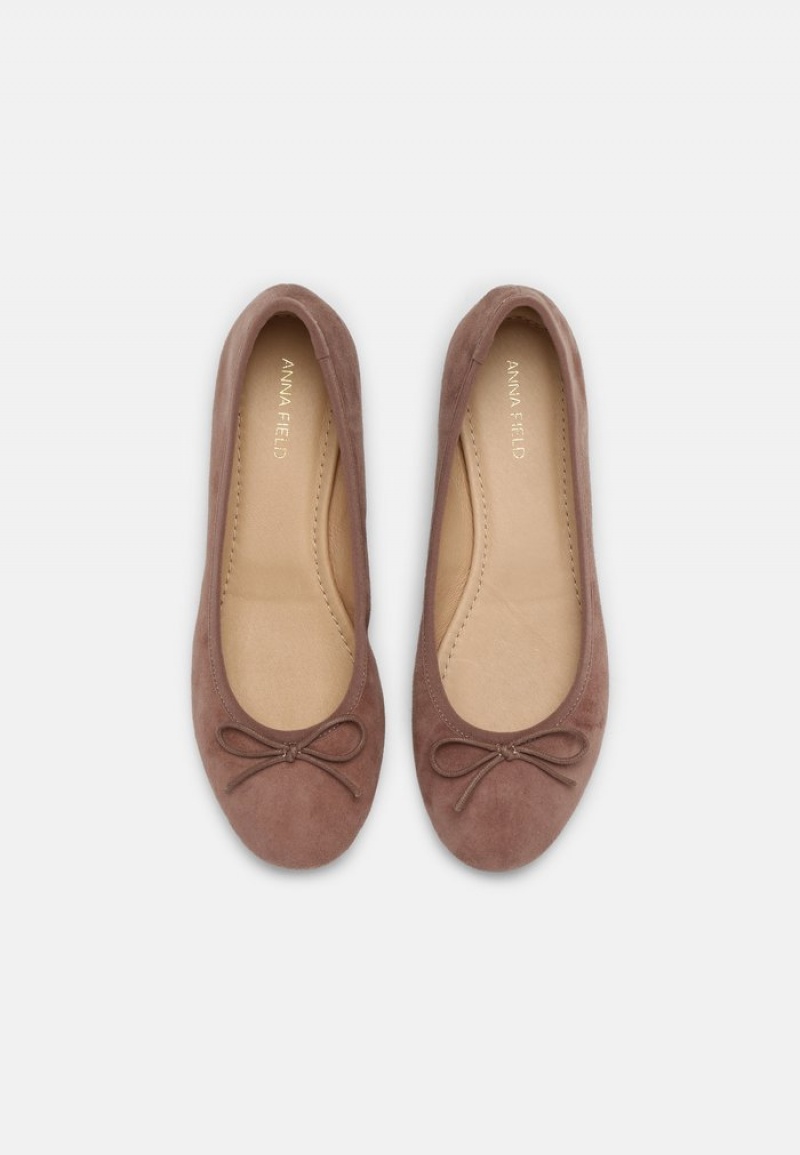 Anna Field Best Sale Leather Ballet Pumps Ballerinasko Dame Grå Brune | NO-TACUB-7890