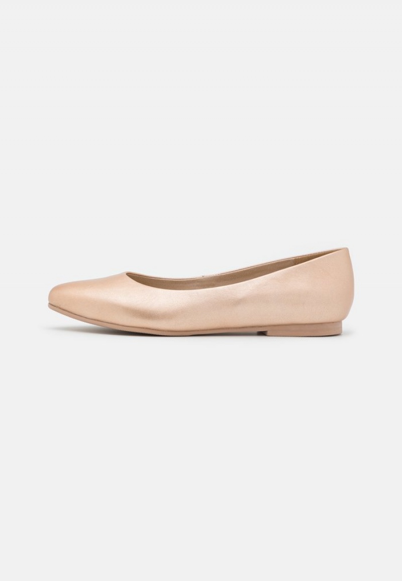 Anna Field Best Sale Leather Ballet Pumps Ballerinasko Dame Rosa Gull | NO-GHDEN-0912