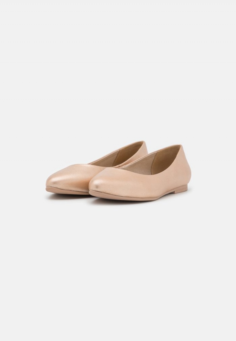 Anna Field Best Sale Leather Ballet Pumps Ballerinasko Dame Rosa Gull | NO-GHDEN-0912