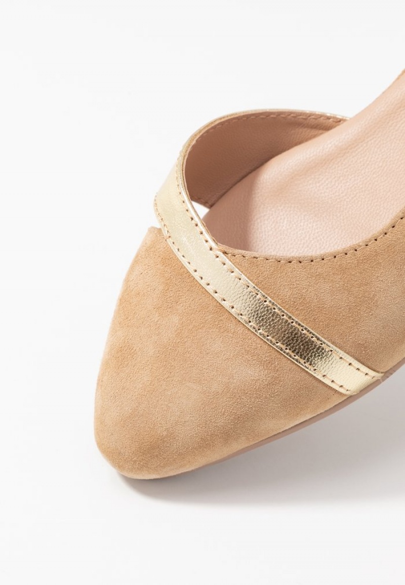 Anna Field Best Sale Leather Ballet Pumps Ballerinasko Dame Beige | NO-KJPWV-7618