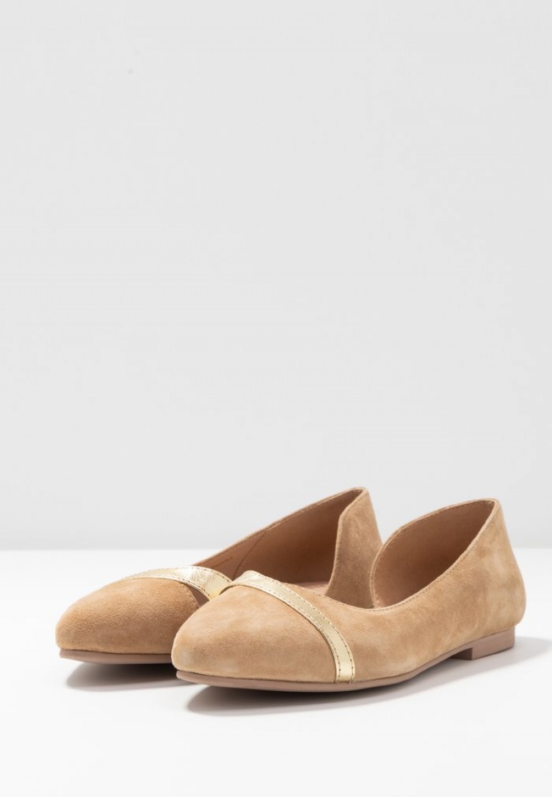 Anna Field Best Sale Leather Ballet Pumps Ballerinasko Dame Beige | NO-KJPWV-7618