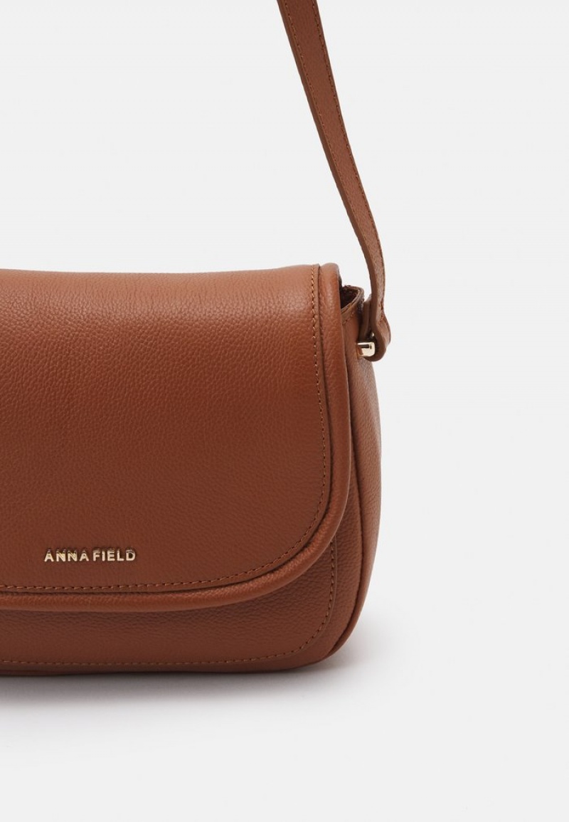 Anna Field Best Sale Leather Cross Body Vesker Dame Brune | NO-RTBZV-9436