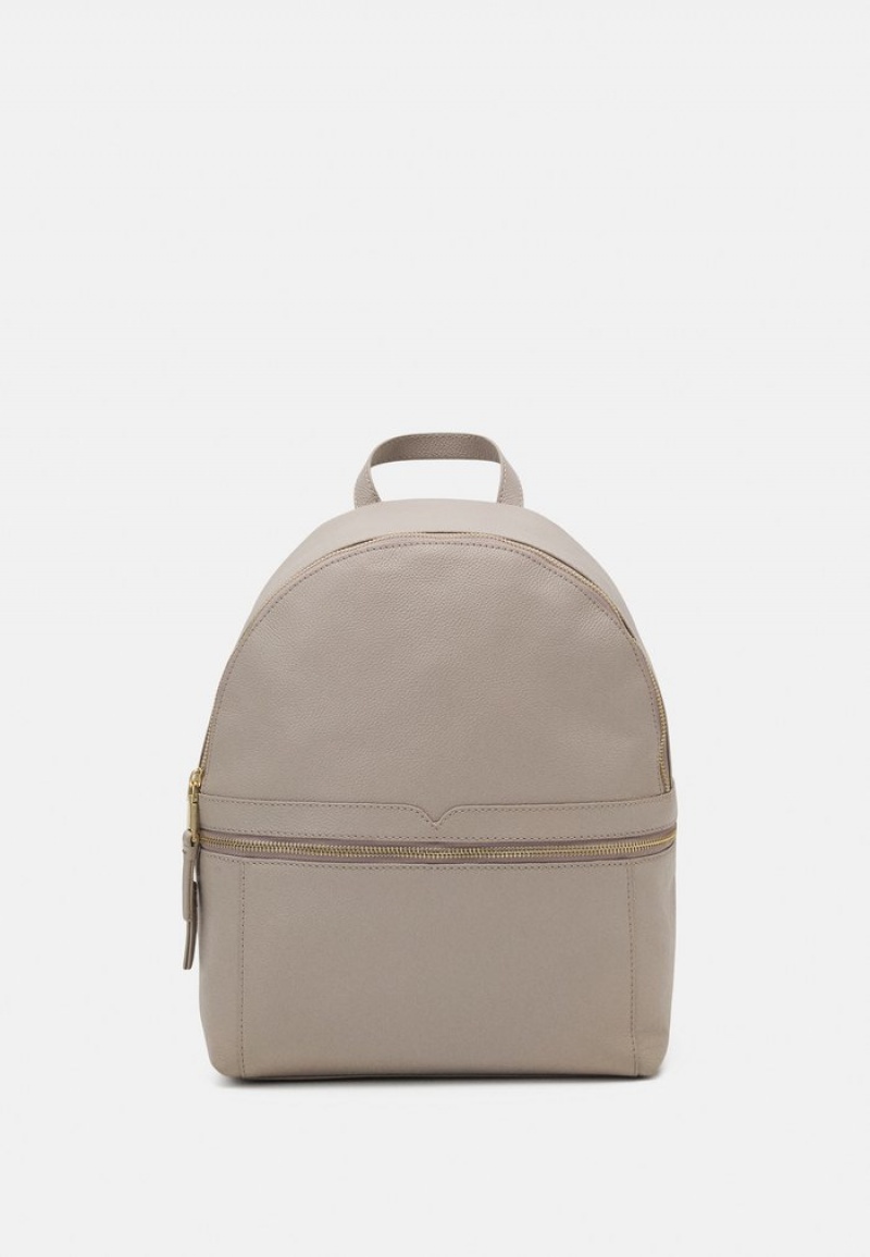 Anna Field Best Sale Leather Rucksack Ryggsekk Dame Grå Brune | NO-TLZMQ-8651