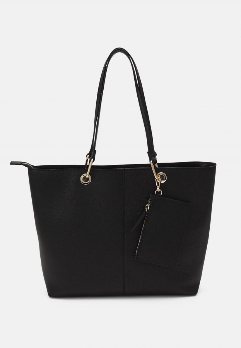 Anna Field Best Sale Leather Tote Veske Dame Svarte | NO-YMBGE-3761