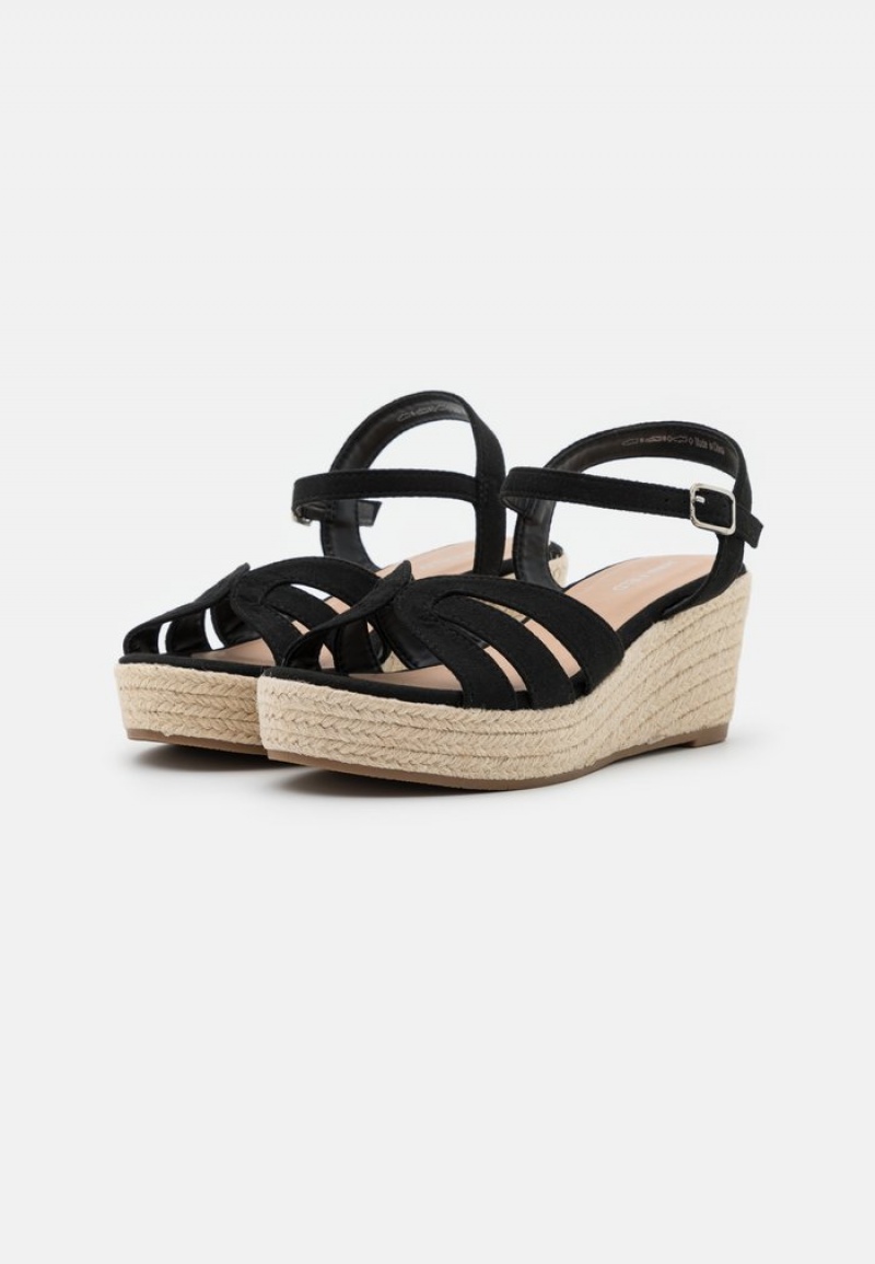 Anna Field Best Sale Platform Sandaler Dame Svarte | NO-QZPCS-6240