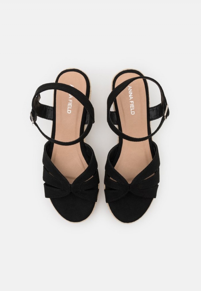 Anna Field Best Sale Platform Sandaler Dame Svarte | NO-QZPCS-6240