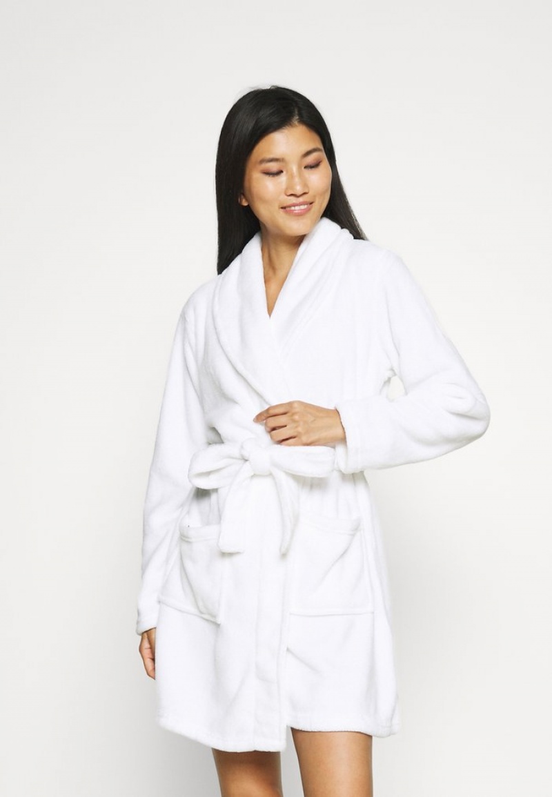 Anna Field Brand New Ladies Plush Kjoler Gown Bathrobe Dame Hvite | NO-MQNCL-8714