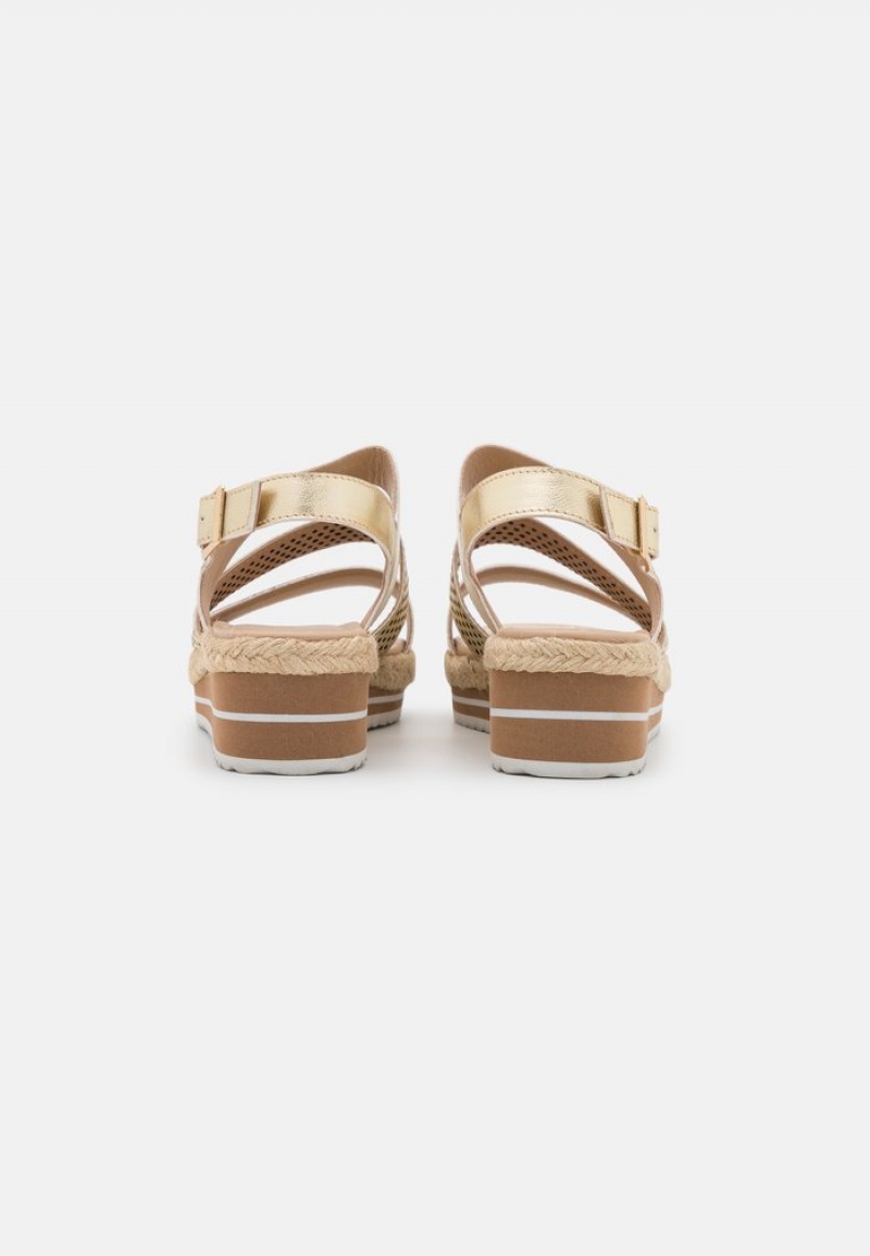 Anna Field Brand New Leather Espadrilles Sandaler Dame Gull | NO-DSMBP-9750