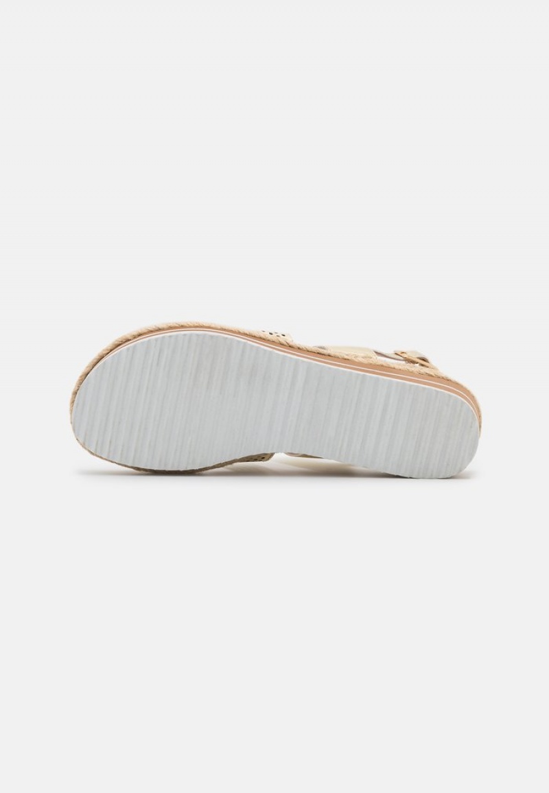 Anna Field Brand New Leather Espadrilles Sandaler Dame Gull | NO-DSMBP-9750