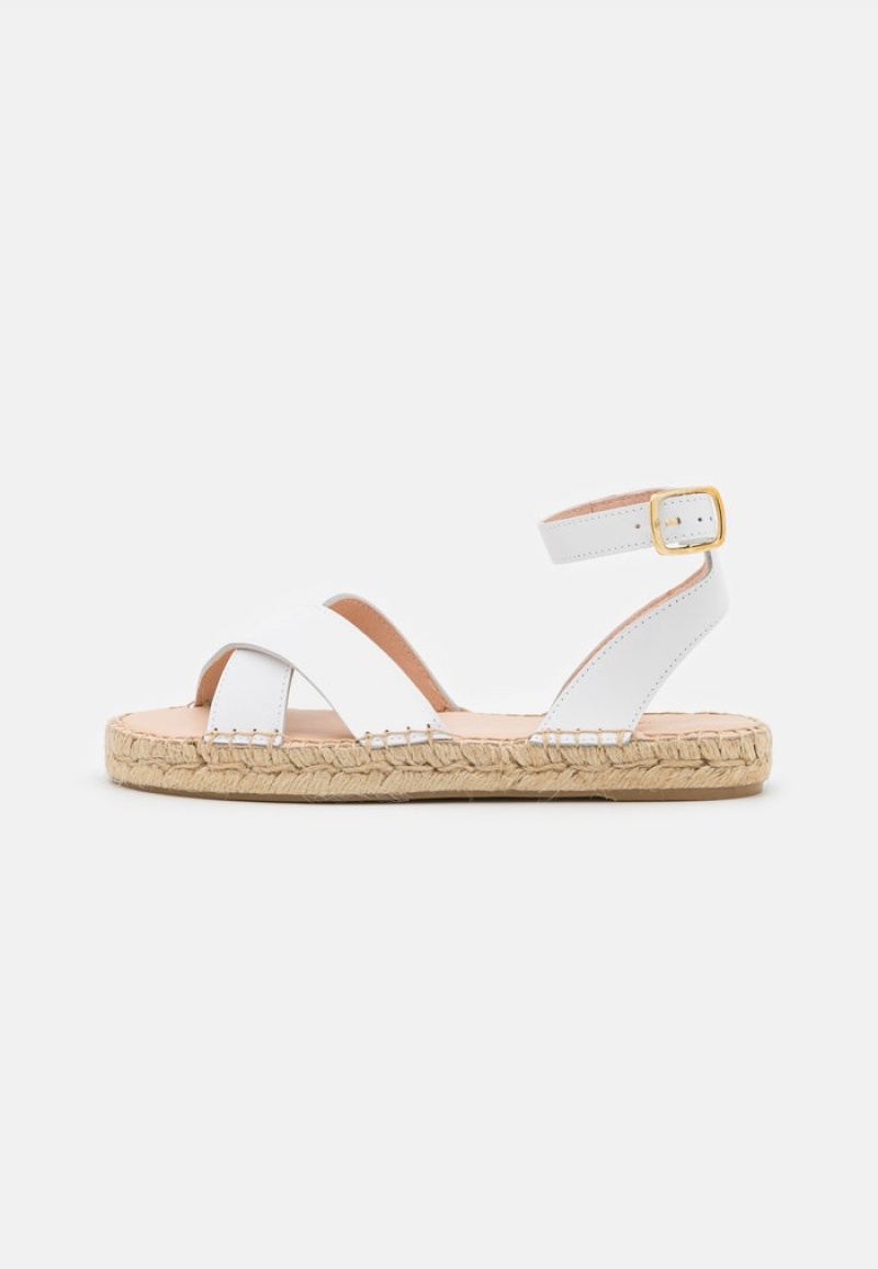 Anna Field Brand New Leather Espadrilles Sandaler Dame Hvite | NO-RBQEU-7265