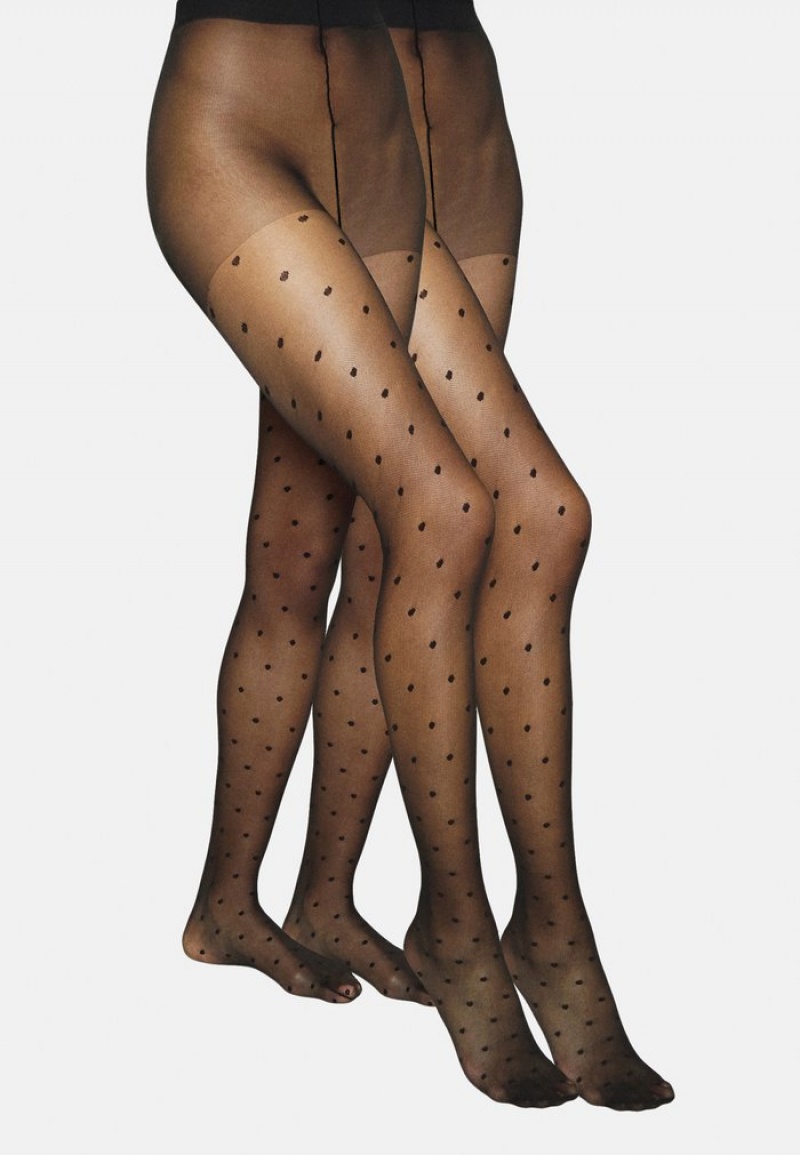 Anna Field Budget 20 Den Polka Dots Tights Dame Svarte | NO-QUOVP-8429