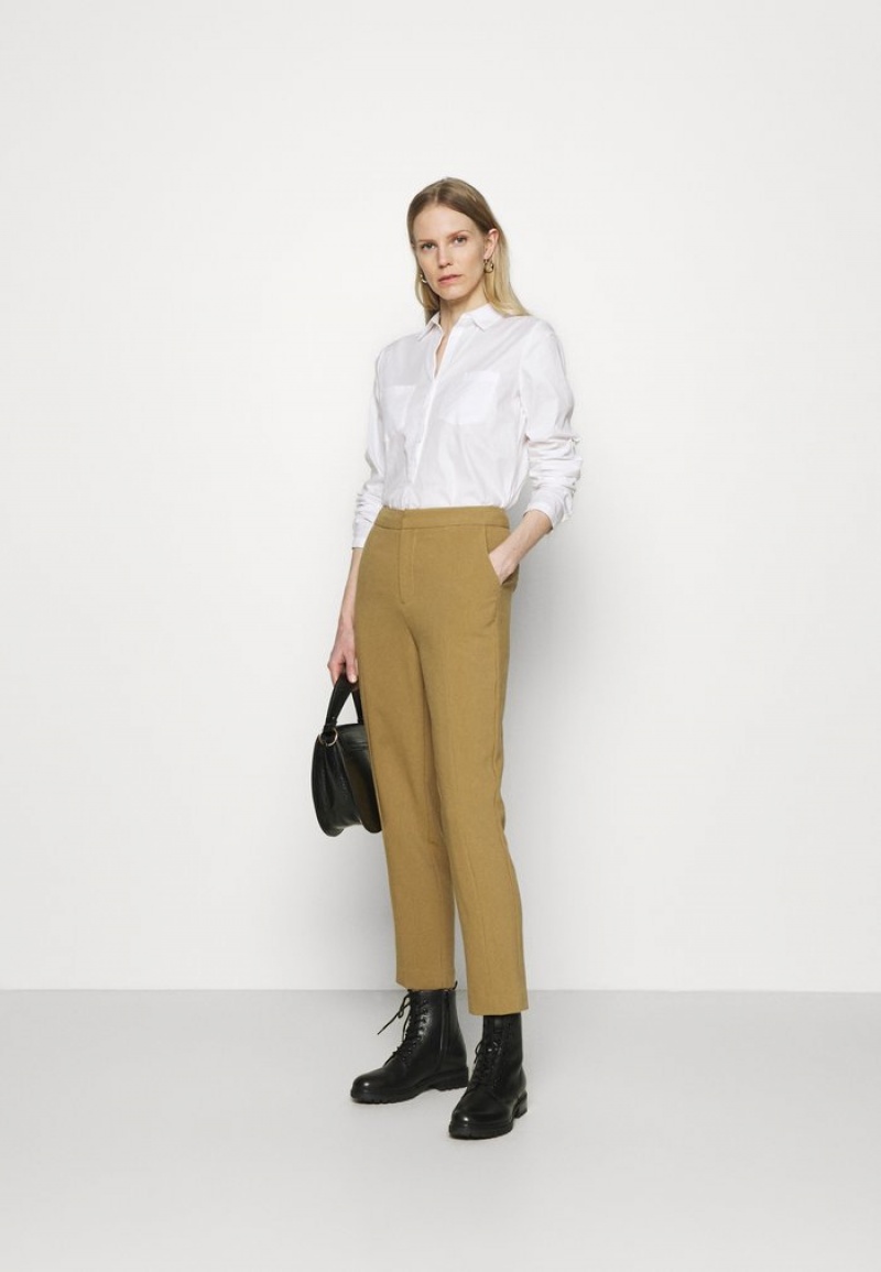 Anna Field Budget Basic Business Pant Slim Leg Bukser Dame Brune | NO-QBLKU-9013