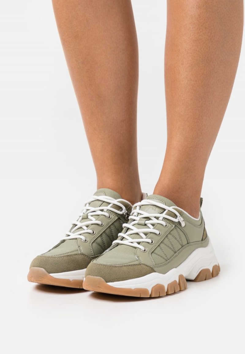 Anna Field Budget Leather Joggesko Dame Lyse Grønn | NO-CNXQE-0678