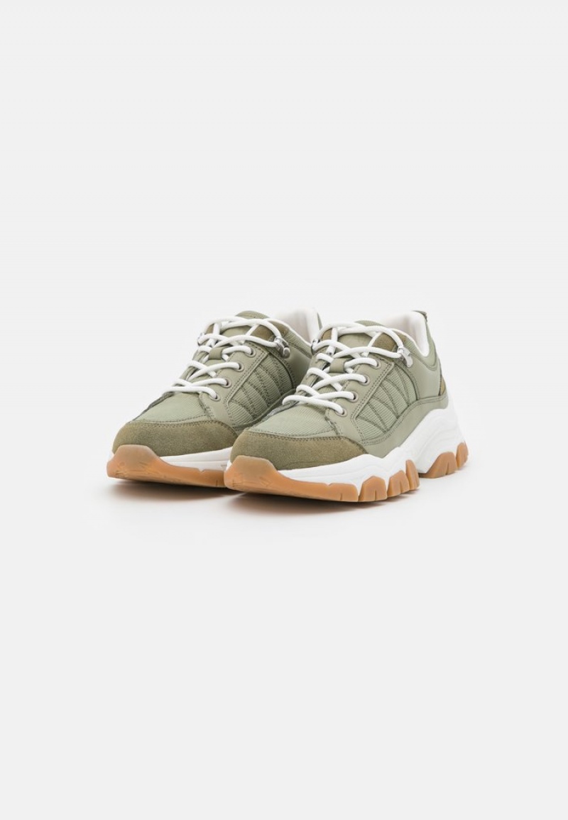 Anna Field Budget Leather Joggesko Dame Lyse Grønn | NO-CNXQE-0678