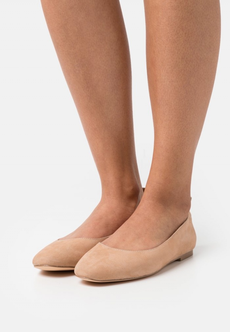 Anna Field Budget Leather Komfort Ballet Pumps Ballerinasko Dame Beige | NO-HTLBP-2346