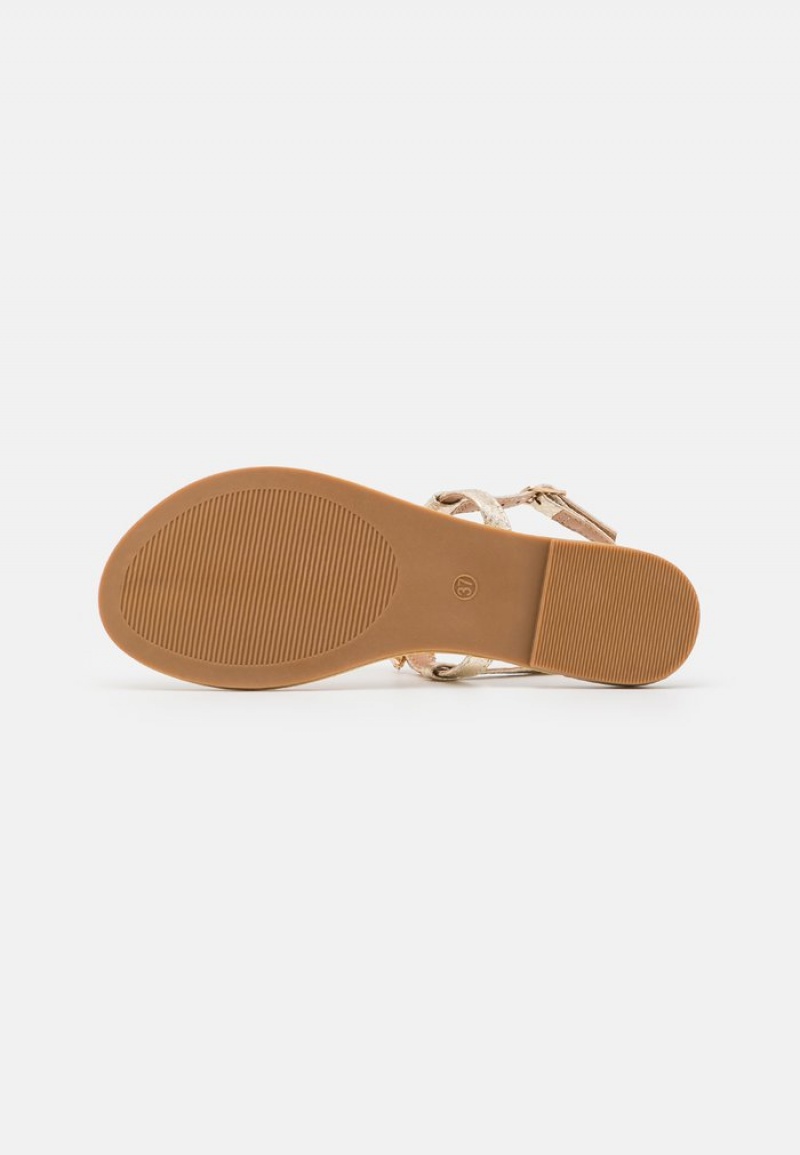 Anna Field Budget T-Bar Sandaler Dame Gull | NO-FUNCM-8031