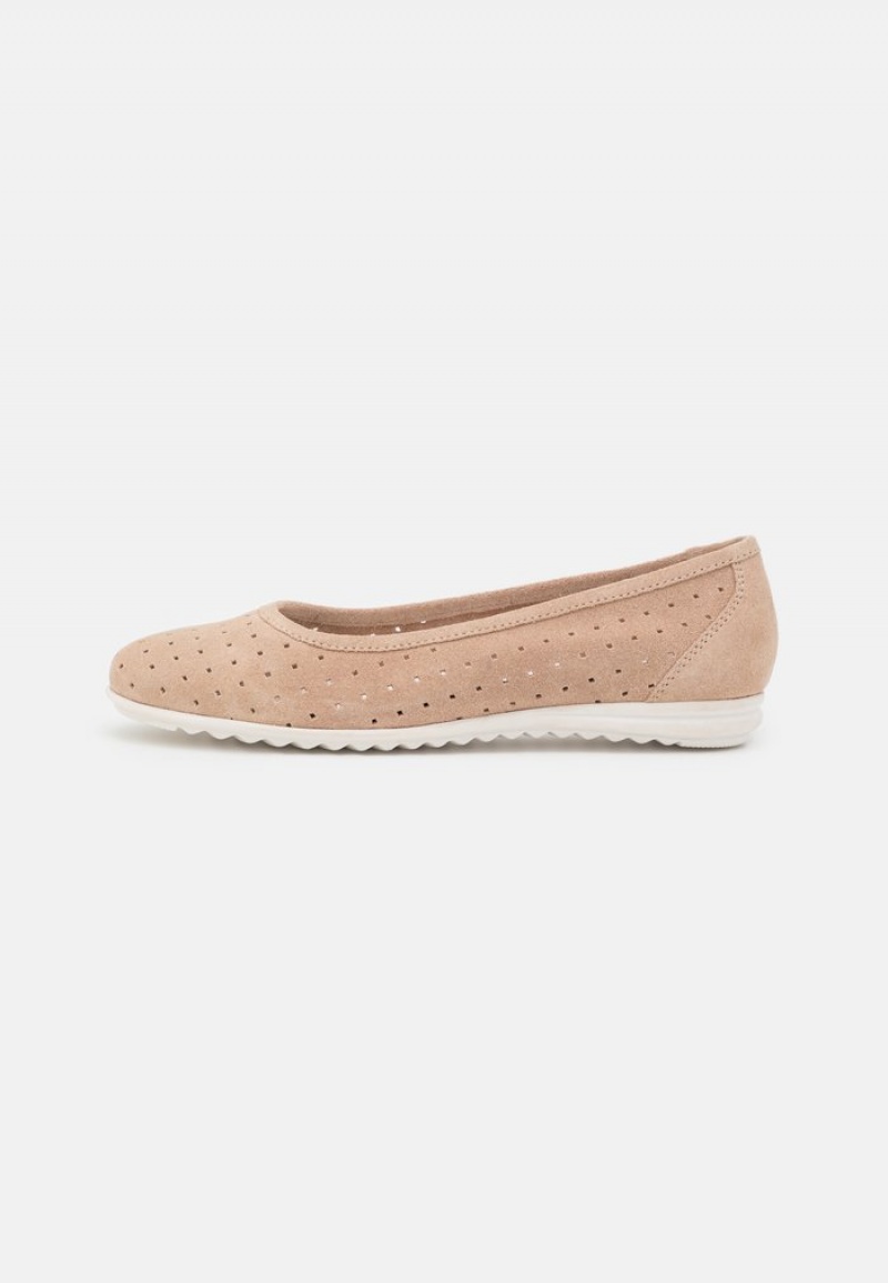 Anna Field Buy Leather Ballet Pumps Ballerinasko Dame Beige | NO-DSKQH-1502