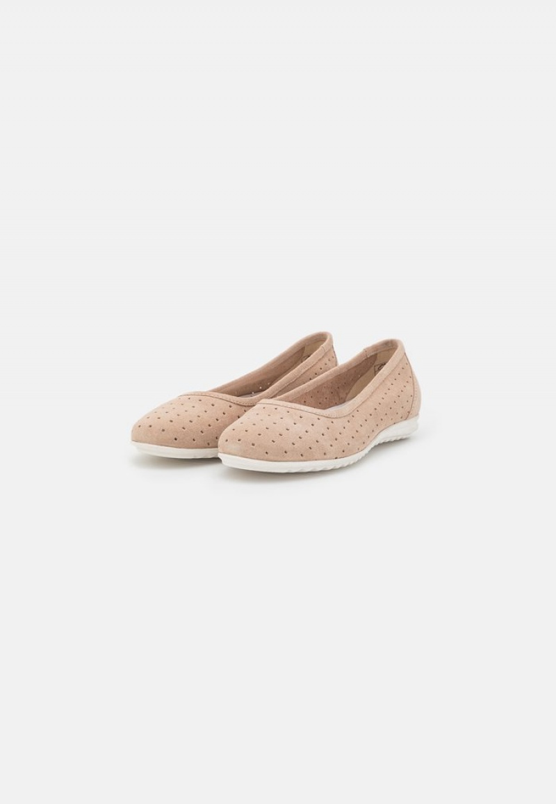 Anna Field Buy Leather Ballet Pumps Ballerinasko Dame Beige | NO-DSKQH-1502